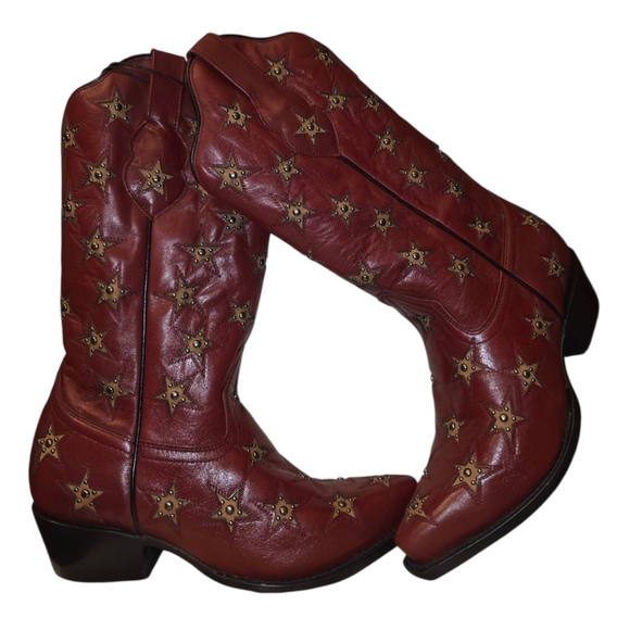 Black Star Marfa Western Boots - Snip Toe in Cherry Color SIZE 7.5 - Picture 6 of 14